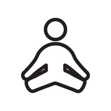 Siyah-beyaz taslak koleksiyon işaretinde gevşeme simgesi Siyah çizgi sanat vektörü