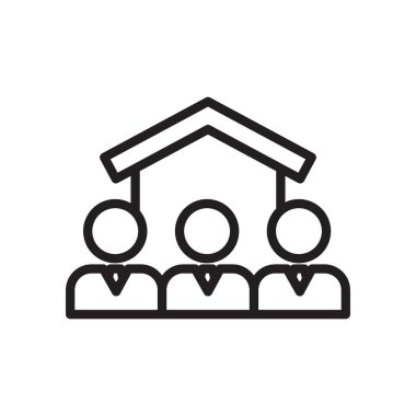 oda arkadaşları simgesi Siyah çizgi resim vektörü siyah beyaz ana hat koleksiyon işareti