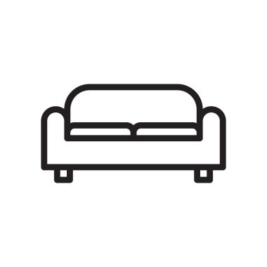 Kanepe simgesi Siyah çizgi sanat vektörü siyah ve beyaz ana hat koleksiyon işareti