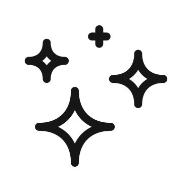 Parıltı simgesi Siyah çizgi sanat vektörü siyah beyaz ana hat koleksiyon işareti ile parlar