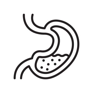 Mide simgesi Siyah çizgi sanat vektörü siyah beyaz ana hat koleksiyon işareti