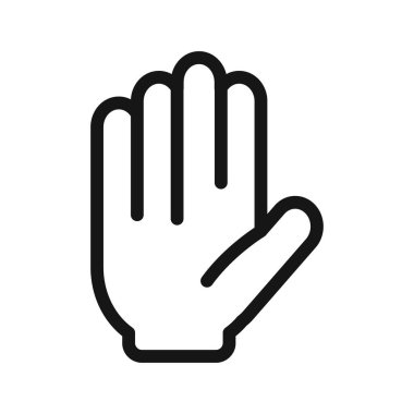 Siyah-beyaz taslak koleksiyon işaretinde el simgesi Siyah çizgi sanat vektörü ile dur işareti