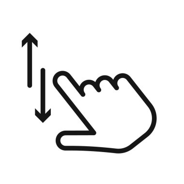 Siyah çizgi sanat vektörünü siyah beyaz taslak koleksiyon işaretinde yukarı aşağı kaydır