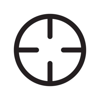 Hedef, hedef, odak simgesi Siyah çizgi sanat vektörü siyah ve beyaz ana hat koleksiyon işareti