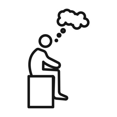 Siyah çizgi sanat vektörünün siyah ve beyaz ana hat koleksiyon işareti olarak düşünülmesi