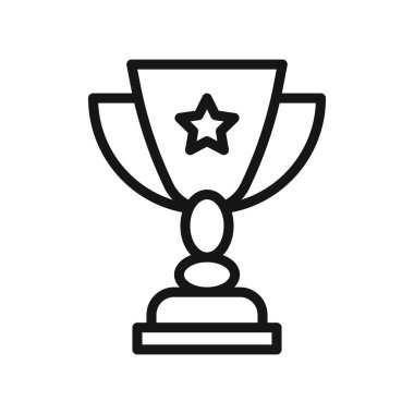 Siyah-beyaz taslak koleksiyon işareti ile yıldız simgesi Siyah çizgi sanat vektörü kupa