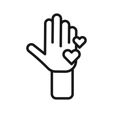 Gönüllü simgesi Siyah çizgi sanat vektörü siyah ve beyaz ana hat koleksiyon işareti