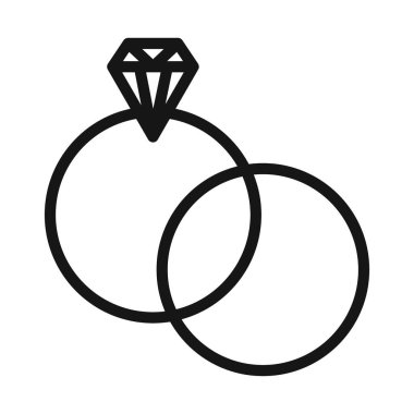 Alyans simgesi Siyah çizgi sanat vektörü siyah beyaz ana hat koleksiyon işareti