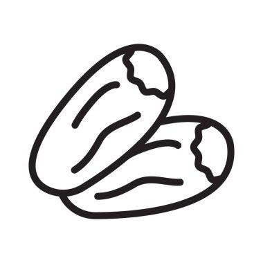 Arap tarihi meyve simgesi Siyah çizgi sanat vektörü siyah beyaz ana hat koleksiyon işareti