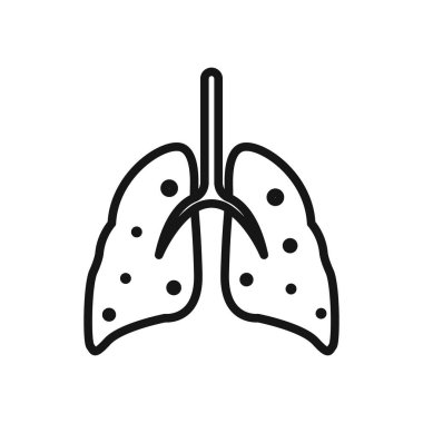 Astım simgesi Siyah çizgi sanat vektörü siyah beyaz ana hat koleksiyon işareti