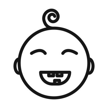 bebek diş simgesi Siyah çizgi sanat vektörü siyah beyaz ana hat koleksiyon işareti