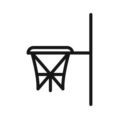 Basketbol Hoop simgesi Siyah çizgi sanat vektörü siyah beyaz ana hat koleksiyon işareti