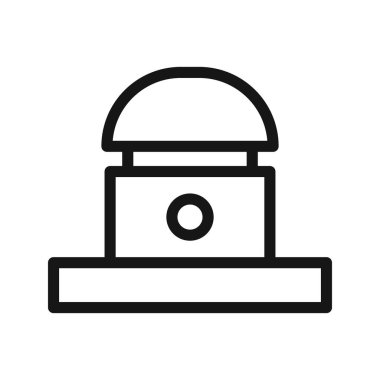 Buzzer simgesi Siyah çizgi sanat vektörü siyah ve beyaz ana hat koleksiyon işareti