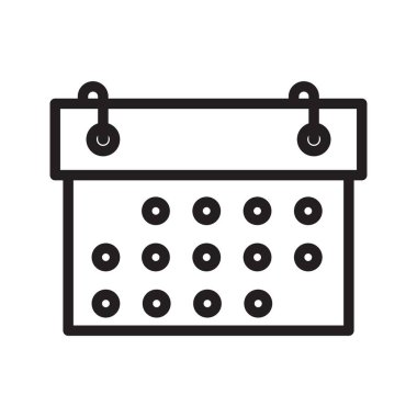 Takvim simgesi (2) Siyah çizgi sanat vektörü siyah ve beyaz dış hat koleksiyon işareti