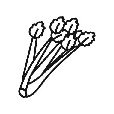 Kereviz simgesi Siyah çizgi sanat vektörü siyah beyaz ana hat koleksiyon işareti