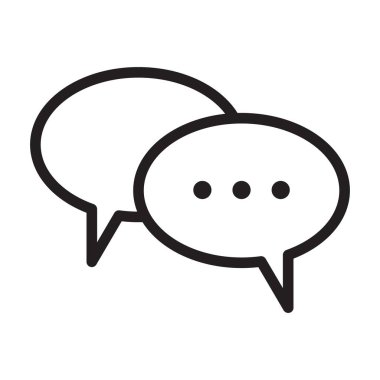 Sohbet simgesi Siyah çizgi sanat vektörü siyah beyaz ana hat koleksiyon işareti