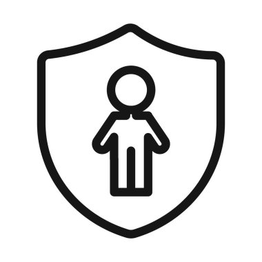 çocuk koruma simgesi Siyah çizgi sanat vektörü siyah beyaz çizgi koleksiyon işareti