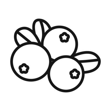 Yaban mersini simgesi Siyah çizgi sanat vektörü siyah beyaz ana hat koleksiyon işareti