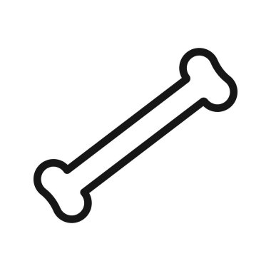 Köpek kemiği simgesi Siyah çizgi sanat vektörü siyah beyaz ana hat koleksiyon işareti