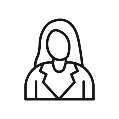 Kadın Avatar simgesi Siyah çizgi sanat vektörü siyah ve beyaz ana hat koleksiyon işareti