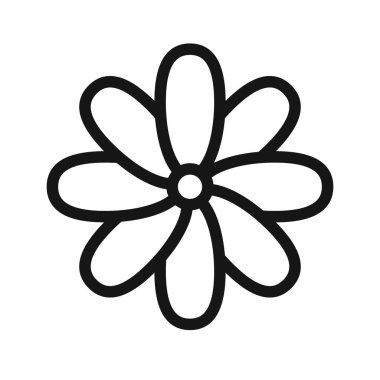 Çiçek simgesi Siyah çizgi sanat vektörü siyah ve beyaz ana hat koleksiyon işareti