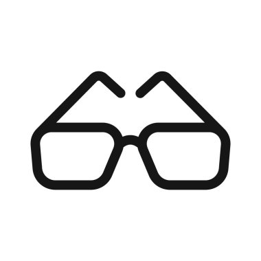 Siyah ve beyaz taslak koleksiyon işaretinde gözlük simgesi Siyah çizgi sanat vektörü