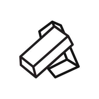 altın külçeleri simgesi Siyah çizgi sanat vektörü siyah ve beyaz ana hat koleksiyon işareti