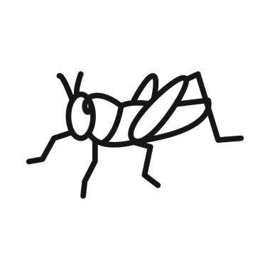 Çekirge simgesi (2) Siyah çizgi sanat vektörü siyah ve beyaz ana hat koleksiyon işareti