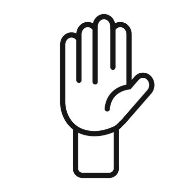 Siyah ve beyaz çizgili el simgesi resim vektörü koleksiyon işareti