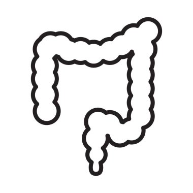 Siyah ve beyaz çizgili kalın bağırsak ikonu siyah çizgi sanat vektörü koleksiyon işareti