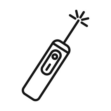 Lazer simgesi Siyah çizgi sanat vektörü siyah ve beyaz ana hat koleksiyon işareti