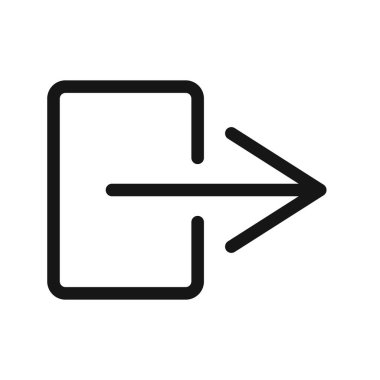 Çıkış simgesi Siyah çizgi sanat vektörü siyah ve beyaz ana hatlar koleksiyon işareti