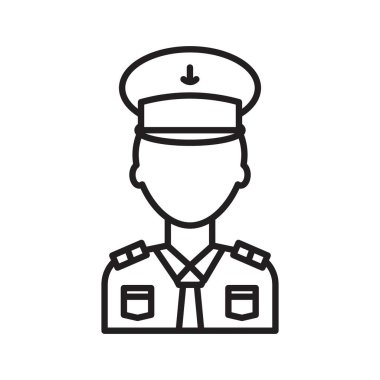 Siyah-beyaz taslak koleksiyon tabelalarında erkek şef simgesi Siyah çizgi sanat vektörü