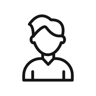 Siyah ve beyaz taslak koleksiyon işaretinde insan simgesi Siyah çizgi sanat vektörü