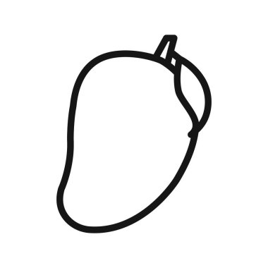 Siyah beyaz taslak koleksiyon işaretinde mango simgesi Siyah çizgi sanat vektörü