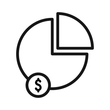 Pazar paylaşımı simgesi Siyah çizgi sanat vektörü siyah ve beyaz ana hat koleksiyon işareti