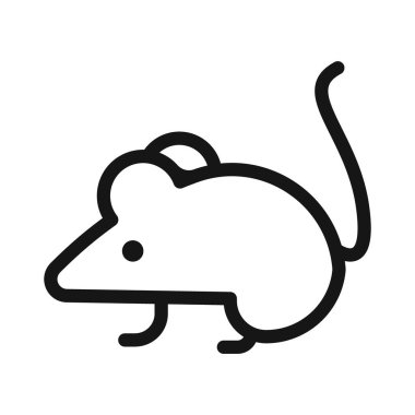 fare hayvan simgesi (2) Siyah çizgi sanat vektörü siyah ve beyaz ana hat koleksiyon işareti