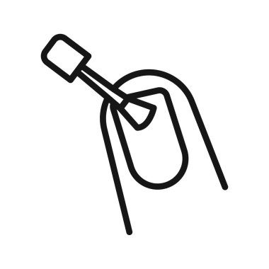 tırnak cilası simgesi siyah çizgi sanat vektörü siyah ve beyaz ana hat koleksiyon işareti ile