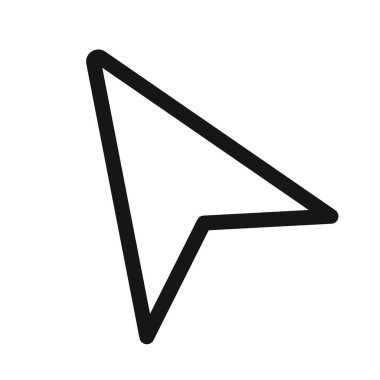 Navigator ok simgesi siyah çizgi sanat vektörü siyah ve beyaz ana hat koleksiyon işareti