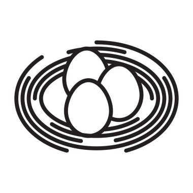 Yuva simgesi Siyah çizgi sanat vektörü siyah beyaz ana hat koleksiyon işareti