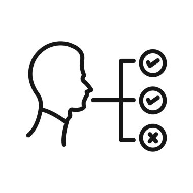 Oral anket simgesi Siyah çizgi sanat vektörü siyah beyaz ana hat koleksiyon işareti