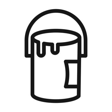 boya kovası simgesi siyah çizgi sanat vektörü siyah beyaz ana hat koleksiyon işareti