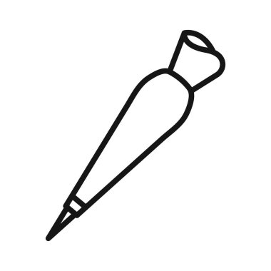 Hamur Torbası simgesi Siyah çizgi sanat vektörü siyah ve beyaz ana hatlar koleksiyon işareti