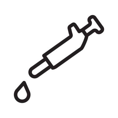 pipette simgesi Siyah çizgi sanat vektörü siyah ve beyaz ana hat koleksiyon işareti