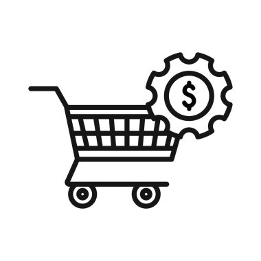 Siyah ve beyaz özet koleksiyon işareti içerisindeki Tedarik simgesi Siyah çizgi sanat vektörü