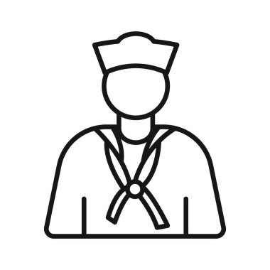 Sailor simgesi Siyah çizgi sanat vektörü siyah ve beyaz ana hat koleksiyon işareti