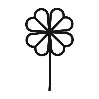 Saint Patrick Yaprak yonca simgesi Siyah çizgi sanat vektörü siyah beyaz ana hat koleksiyon işareti