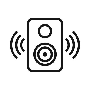 Sözcü simgesi Siyah çizgi sanat vektörü siyah ve beyaz ana hat koleksiyon işareti