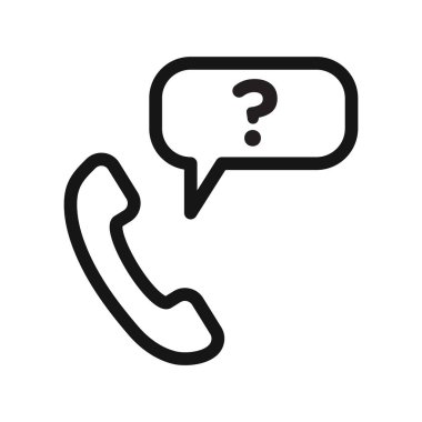 Siyah-beyaz taslak koleksiyon işareti ile çağrı servisi simgesi siyah çizgi sanat vektörünü destekle