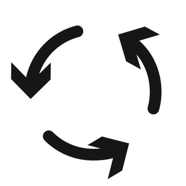 Siyah çizgi sanat vektörünü siyah beyaz taslak koleksiyon işaretinde eşzamanlama simgesi